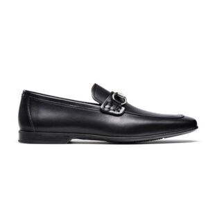 MAGNANNI Black Leather Bit Loafer Size 11.5M